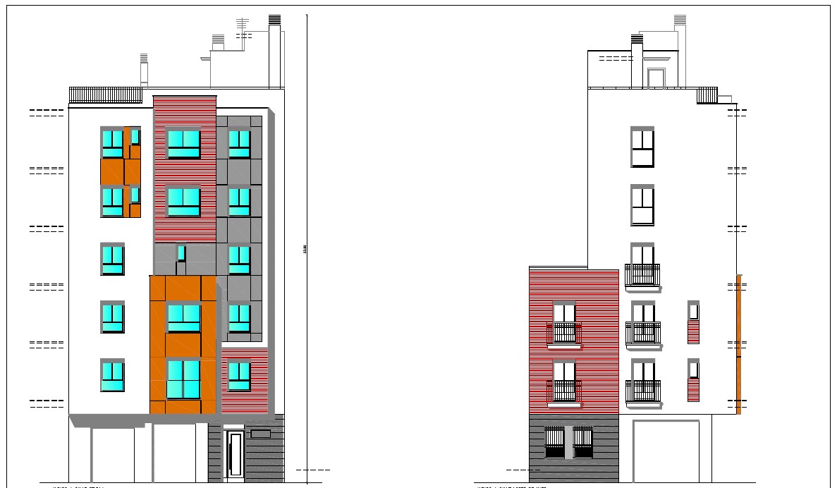 Edificio obara nueva en el barrio Trinidad, Málaga